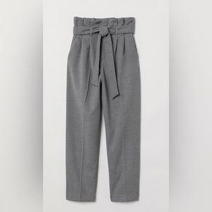 H&M Gray Paper Bag Style High Waist Pant/Trouser